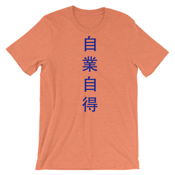 You Get What You Deserve t shirt, Japanese Kanji quote
