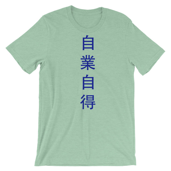 You Get What You Deserve t shirt, Japanese Kanji quote